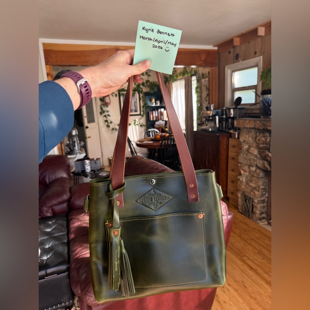 Lifetime Leather Company Green Leather mini tote Crossbody Bag